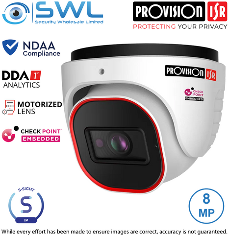 BSTOCK: Provision-ISR DI-380IPSN-MVF-V3 S-Sight: 8MP Turret WDR IR40m IP67 2.8-1