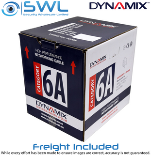 DYNAMIX 305m Cat 6A GREY: 10G UTP Solid Cable, 500MHz, 23AWG, FREIGHT INCLUDED