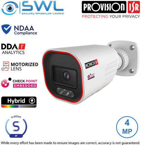 Provision-ISR BMH-340IPSN-MVF S-Sight: 4MP Bullet WDR Hybrid 40m IP67 2.8-12mm