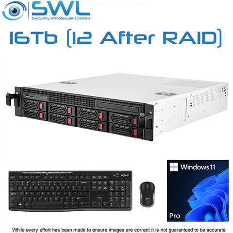 SWL i7 Rack, Intel i7, 32GB  Ram, 500Gb SSD, Win 11 Pro, 8 Bay RAID 300Mbps 16Tb