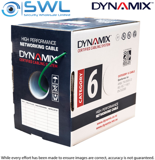 DYNAMIX 305m Cat 6 Green UTP SOLID Cable Roll, 250MHz, 24AWG FREIGHT INCLUDED