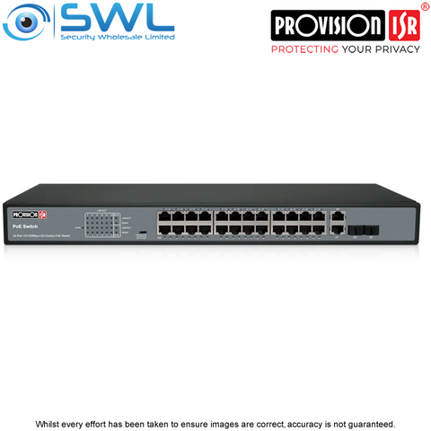 Provision-ISR PoES-24370C+2Combo: 24x 10/100 PoE + Combo 370W, CCTV Mode 250m
