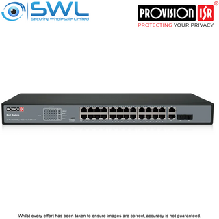 Provision-ISR PoES-24370C+2Combo: 24x 10/100 PoE + Combo 370W, CCTV Mode 250m