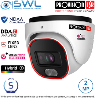Provision-ISR DH-320IPSN-28 S-Sight: 2MP NDAA Turret WDR Hybrid 20m IP67 2.8mm