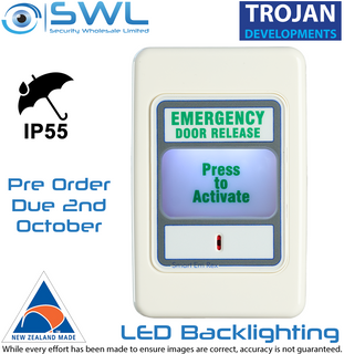 Trojan SMART Em Rex WP: Emergency Backlit Door Exit Release Unit IP55