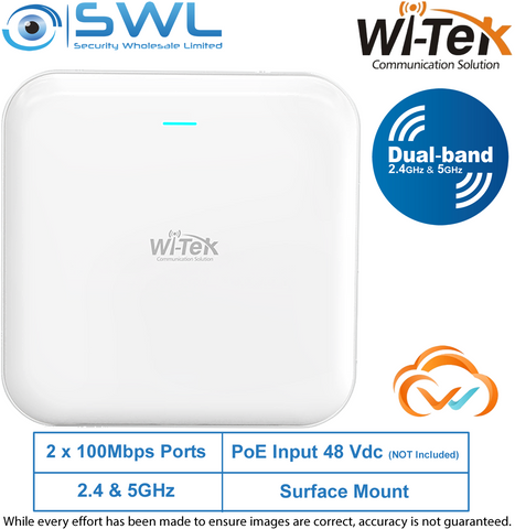 Wi-Tek WI-AP218AX-Lite V2: 2.4G & 5.8G Indoor Ceiling AP, Wi-Fi 6, Cloud