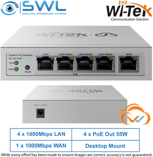 Wi-Tek WI-AC105P V2: Gateway, 1-3 x WAN, 1-4 x Lan 1000Mbps Cloud