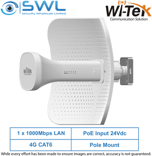 Wi-Tek WI-LTE113-O V2: 4G CAT6 Router 1x 1000Mbps RJ45 24v PoE