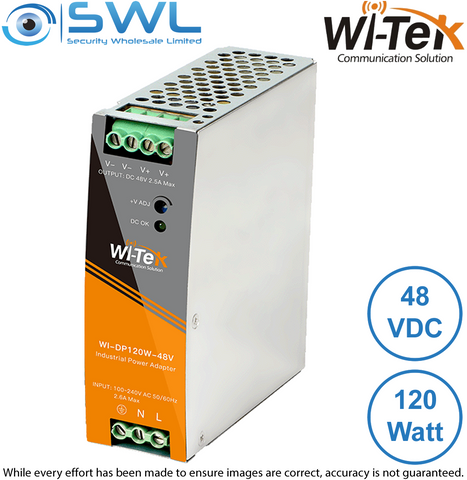 Wi-Tek WI-DP120W-48V: Din-Rail Power Adapter 48V 2.5A, 120W