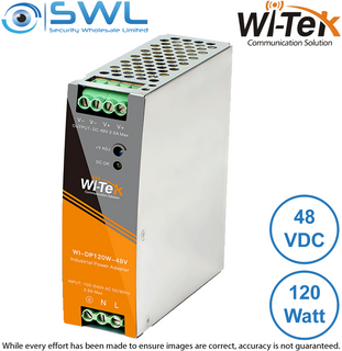 Wi-Tek WI-DP120W-48V: Din-Rail Power Adapter 48V 2.5A, 120W