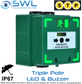 STP Green Weatherproof Triple Pole Break Glass, LED & Buzzer IP67
