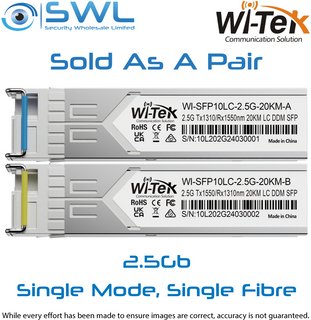 Wi-Tek WI-SFP10LC-2.5G-20KM: 20Km 2.5Gbps Single Module Single Fibre Transce SFP
