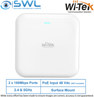 Wi-Tek WI-AP216 V2: 2.4G & 5.8G 1200Mbps Indoor Wireless Ceiling AP, Cloud