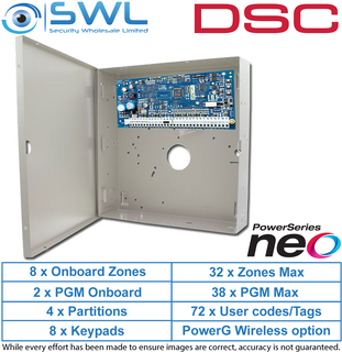 DSC Neo: HS2032 & Cabinet with tamper bracket and switch