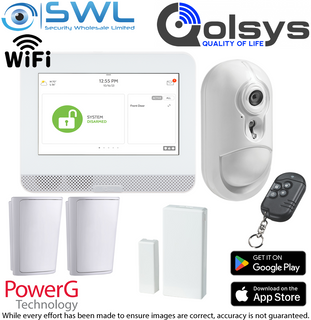 Qolsys PwerG Kit: 1x Hub, 1x Remote, 1x Cam PIR, 2x Pet PIR's, 1 x Dor Contact