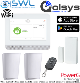 Qolsys PowerG Kit: 1x Hub, 1x 4 Button Remote, 2x Pet PIRs, 1 x Dor Contact