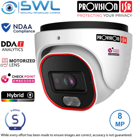 Provision-ISR DH-380IPSN-MVF S-Sight: 8MP Turret IP67 2.8-12mm Hybrid LED 40m