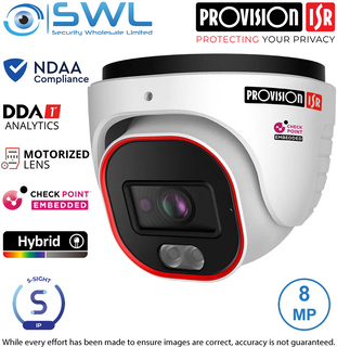 Provision-ISR DH-380IPSN-MVF S-Sight: 8MP Turret IP67 2.8-12mm Hybrid LED 40m