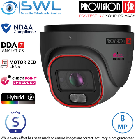 Provision-ISR DH-380IPSN-MVF-G S-Sight: 8MP Turret IP67 2.8-12mm Hybrid Grey