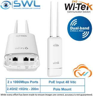 Wi-Tek WI-AP316AX-Lite: 2x 1000Mbps, 2.4GHz & 5GHz, 200m, 48V PoE, WiFi AP
