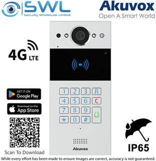 Akuvox R20K-L Slim SIP Intercom,Keypad, RF card reader, LTE 4G Sliver