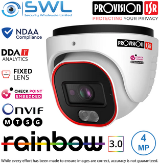 Provision-ISR DV-340SR3N-28: Rainbow 4MP Turret WDR IR20m IP67 2.8mm NDAA