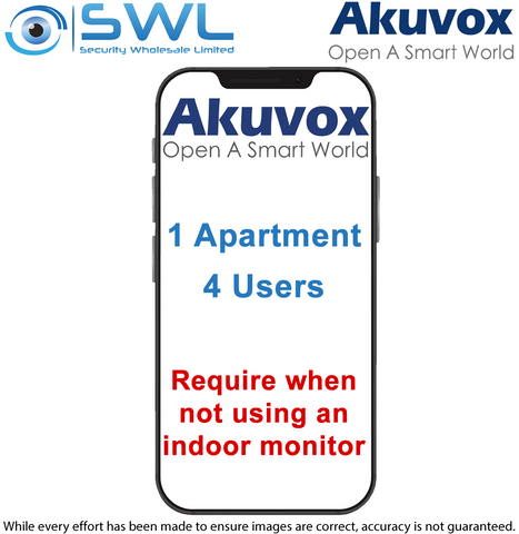 Akuvox App Apartment License - 4 Users - One Off Fee