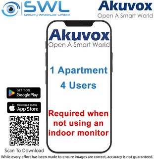 Akuvox App Apartment License - 4 Users - One Off Fee