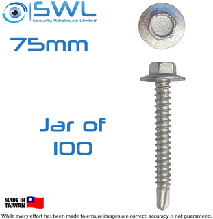 Screw 12G-14x75mm Hex W/F (FT) Steel Self Driller Class 4