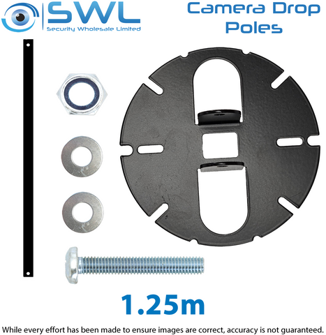 Dropper Pole Kit: 1.25m Camera Pole 28mm Diameter BLACK + Base CMBKT130-B