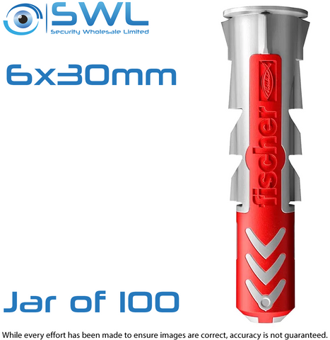Wall Plug M6 X 30mm Nylon DuoPower Jar of 100