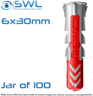Wall Plug M6 X 30mm Nylon DuoPower Jar of 100