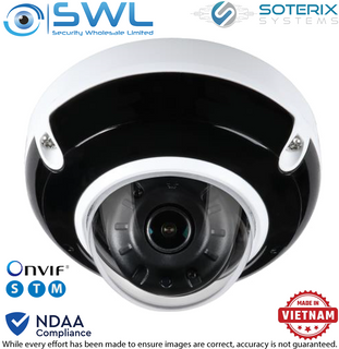 Soterix DC-5F-1 5Mp Dome, WDR. IR 30m, IP67, IK10 PoE, 2.8mm Fixed ONVIF