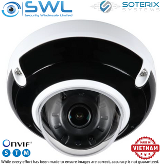 Soterix DC-5F-1 5Mp Dome, WDR. IR 30m, IP67, IK10 PoE, 2.8mm Fixed ONVIF