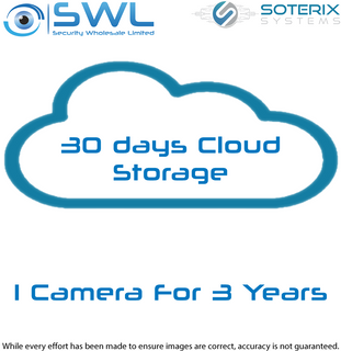 Soterix LIC-C30CS-3Y: Add 30 Days Cloud Storage Channel Lic 3 Year