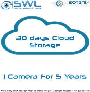 Soterix LIC-C30CS-5Y: Add 30 Days Cloud Storage Channel Lic 5 Year