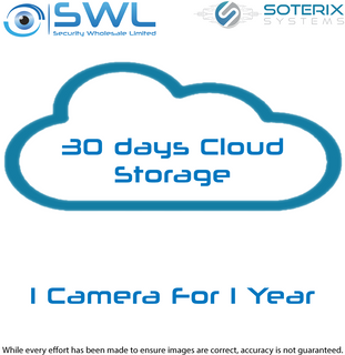 Soterix LIC-C30CS-1Y: Add 30 Days Cloud Storage Channel Lic 1 Year