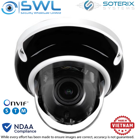 Soterix DC-5V-1 5Mp Dome, WDR. IR 30m, IP67, IK10 PoE, 2.7-13mm Lens ONVIF