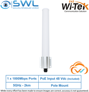 Wi-Tek WI-CPE821: 1x 1000Mbps, 5GHz, 2km, 48V PoE, 360&deg; Omnidirectional For CPE