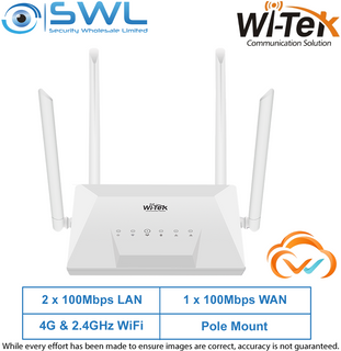 Wi-Tek WI-LTE300 V2: 4G Router + 2.4G WiFi, 3x 100Mbps RJ45 2 x LAN + 1 x WAN