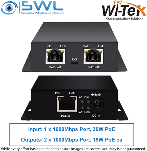 Wi-Tek WI-PE31G: PoE Long-Range PoE Extender 1 In 2 Out 90W Max IP68