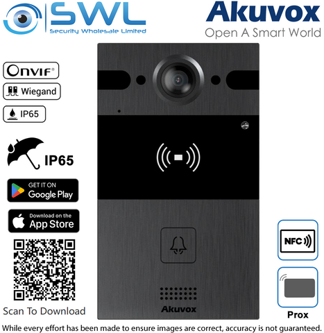 Akuvox R25A SIP Intercom Single Button, RF Card Reader, NFC Grey