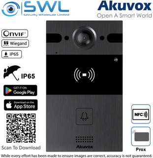 Akuvox R25A SIP Intercom Single Button, RF Card Reader, NFC Grey