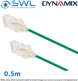 0.5m Cat6A 10G Green UTP LSZH Patch Lead 30AWG 802.3af Ultra-Slim