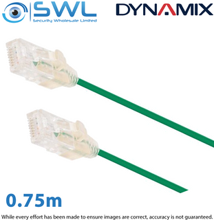 0.75m Cat6A 10G Green UTP LSZH Patch Lead 30AWG 802.3af Ultra-Slim
