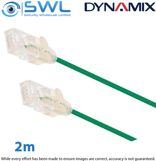 2m Cat6A 10G Green UTP LSZH Patch Lead 30AWG 802.3af Ultra-Slim