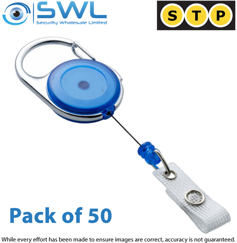 STP ID Zinger Blue And Metal Card Reel - Pack of 50