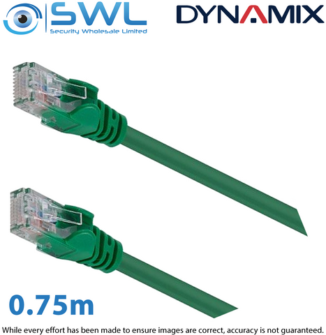 0.75m Cat6 Green UTP Patch Lead T568A 250MHZ 24AWG Unshielded Plug