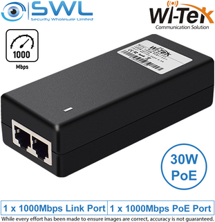Wi-Tek WI-POE51-48V V2 PoE Injector, 30W, 1000Mbps