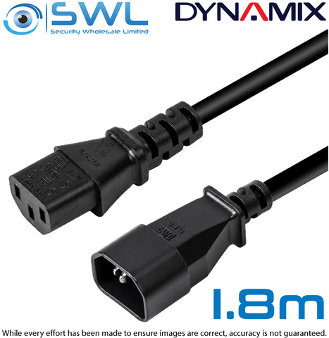 1.8M IEC Male to Female 10A SAA Approved Power Cord. (C14 to C13) 1.0mm copper